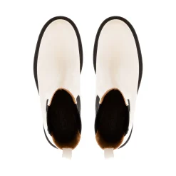 Zen Off-White Leather Platform Chelsea Boots