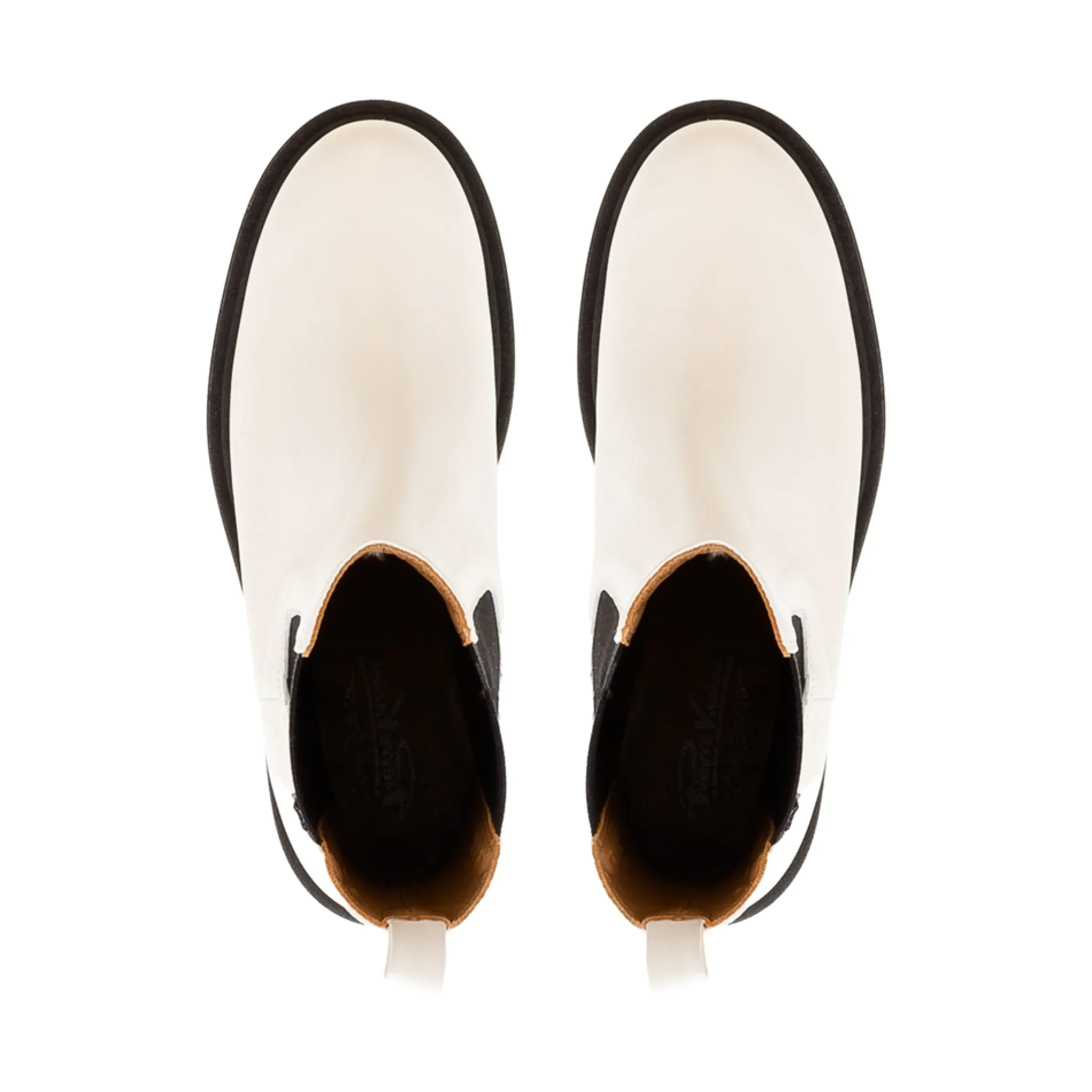 Zen Off-White Leather Platform Chelsea Boots